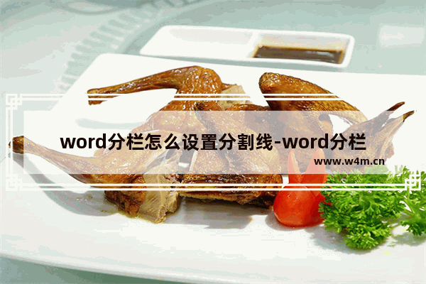 word分栏怎么设置分割线-word分栏设置分割线的方法