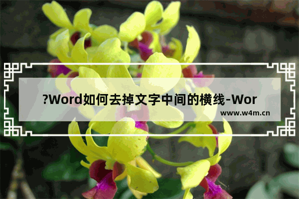 ?Word如何去掉文字中间的横线-Word文档中去除文字上的横线的方法教程