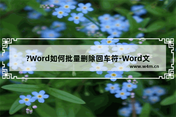 ?Word如何批量删除回车符-Word文档删除多余回车符的方法教程