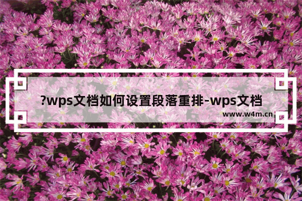 ?wps文档如何设置段落重排-wps文档重排段落的方法