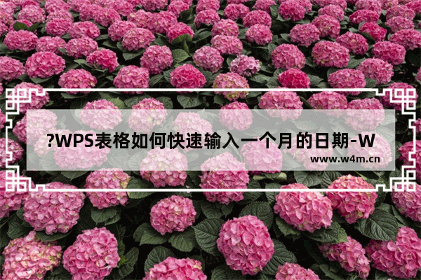 ?WPS表格如何快速输入一个月的日期-WPS Excel快速填充一个月的日期的方法教程