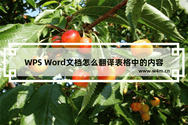 WPS Word文档怎么翻译表格中的内容-WPS Word文档翻译表格中的内容的方法