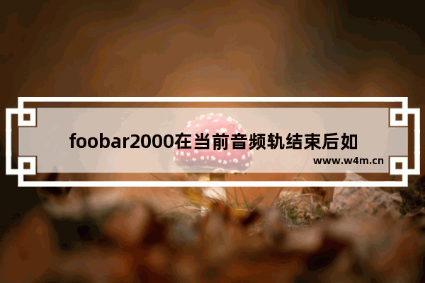 foobar2000在当前音频轨结束后如何停止播放-Foobar2000设置音乐播放完自动停止播放的方法