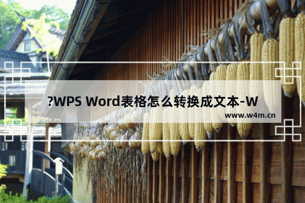 ?WPS Word表格怎么转换成文本-WPS文档将表格转化为文本的方法教程