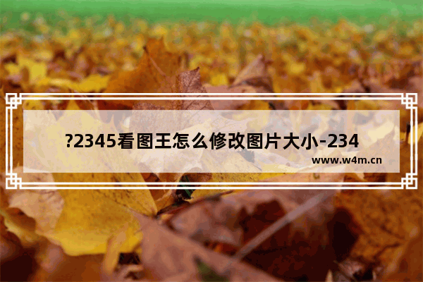 ?2345看图王怎么修改图片大小-2345看图王修改图片尺寸的方法教程