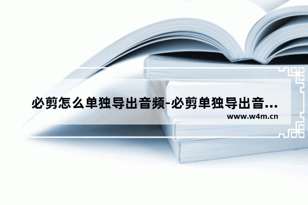 必剪怎么单独导出音频-必剪单独导出音频的方法