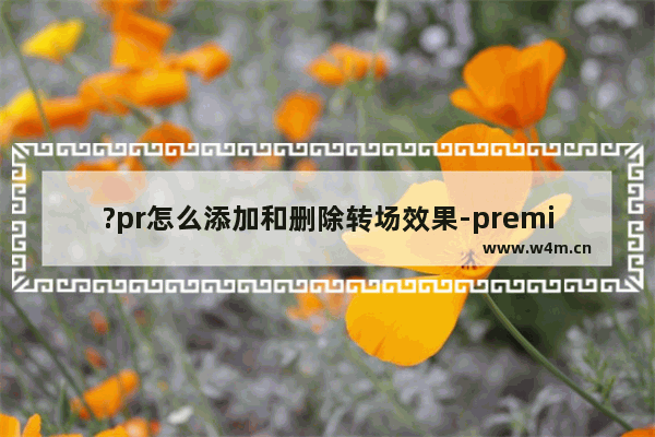 ?pr怎么添加和删除转场效果-premiere添加或删除过渡效果的方法教程