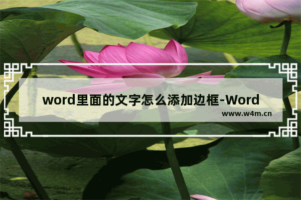 word里面的文字怎么添加边框-Word给文字添加边框的方法