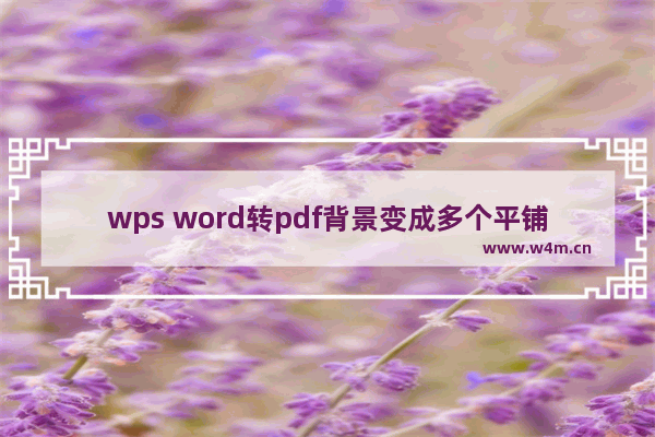 wps word转pdf背景变成多个平铺小图怎么办-WPS word转pdf背景变成多个小图片的解决方法