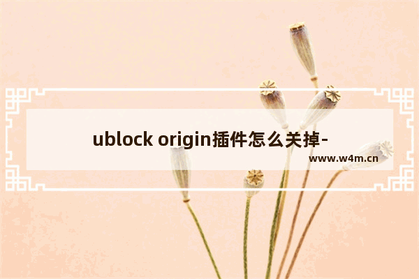 ublock origin插件怎么关掉-ublock origin插件停用的方法