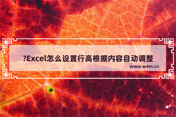 ?Excel怎么设置行高根据内容自动调整-Excel表格使行高自动适应文字的方法教程