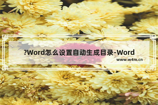 ?Word怎么设置自动生成目录-Word文档自动生成目录的方法教程