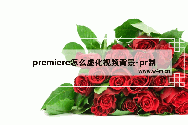 premiere怎么虚化视频背景-pr制作模糊背景的方法教程