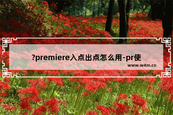 ?premiere入点出点怎么用-pr使用入点和出点命令的方法教程