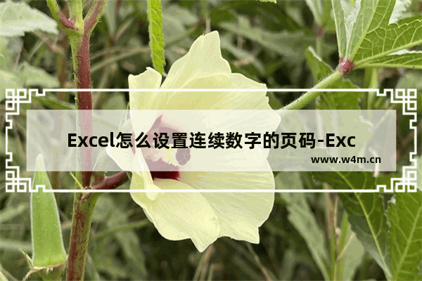 Excel怎么设置连续数字的页码-Excel设置连续数字的页码的方法