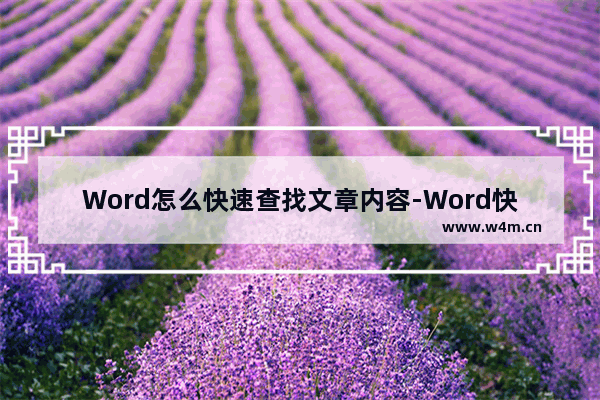 Word怎么快速查找文章内容-Word快速查找文章内容的方法