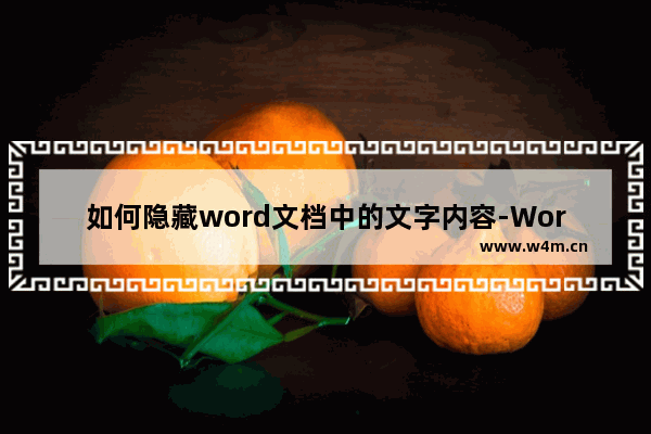 如何隐藏word文档中的文字内容-Word隐藏文字内容的方法