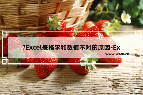 ?Excel表格求和数值不对的原因-Excel表格解决自动求和出错的方法教程