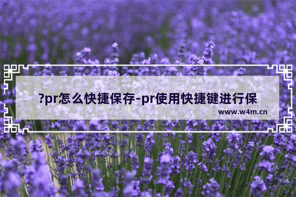 ?pr怎么快捷保存-pr使用快捷键进行保存的方法教程