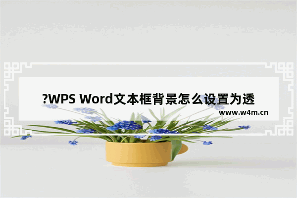 ?WPS Word文本框背景怎么设置为透明-WPS文档设置文本框变透明效果的方法教程