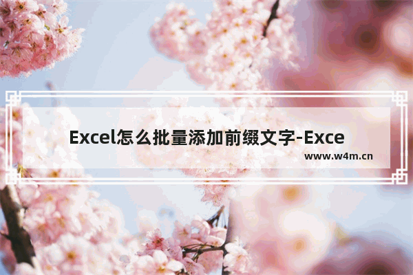 Excel怎么批量添加前缀文字-Excel批量添加前缀文字的方法