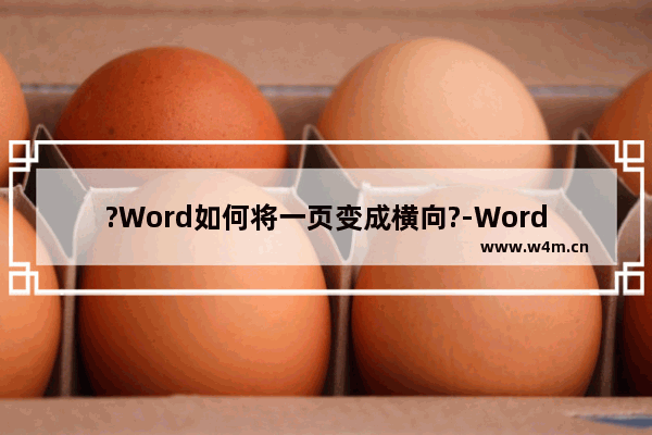 ?Word如何将一页变成横向?-Word将一页变成横向的方法教程