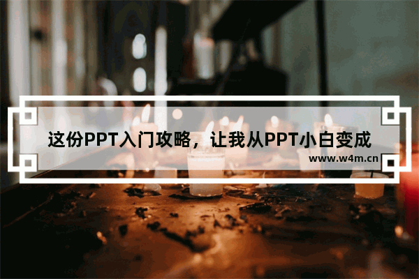 这份PPT入门攻略，让我从PPT小白变成月薪过万的大神，现分享出来