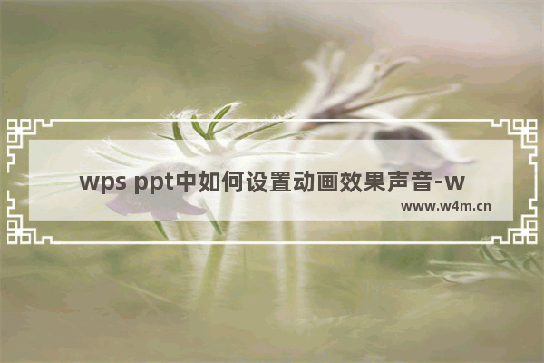 wps ppt中如何设置动画效果声音-wps PPT动画效果添加声音的方法