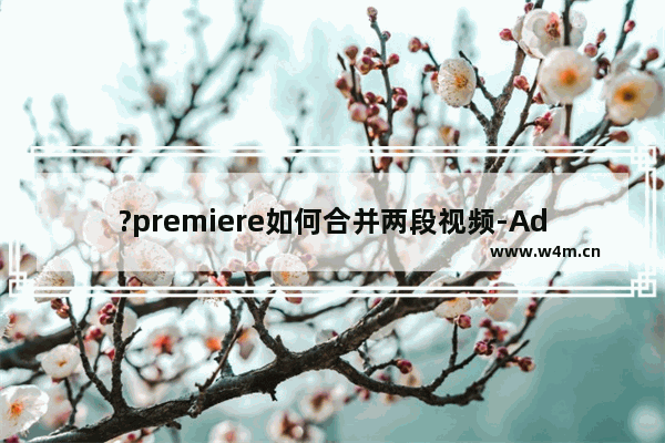 ?premiere如何合并两段视频-Adobe premiere合并两段视频的方法教程