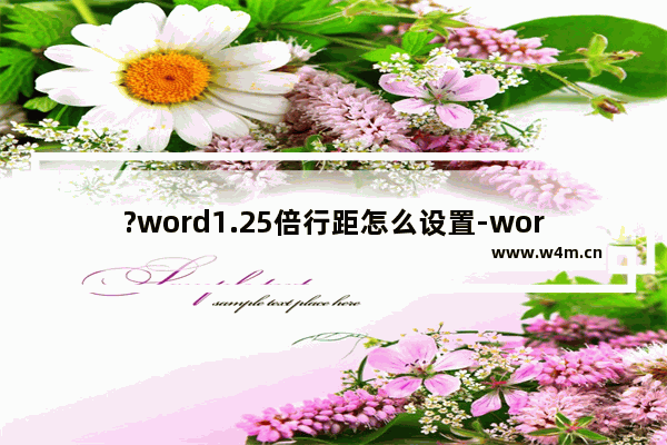 ?word1.25倍行距怎么设置-word文档设置1.25倍行距的方法教程