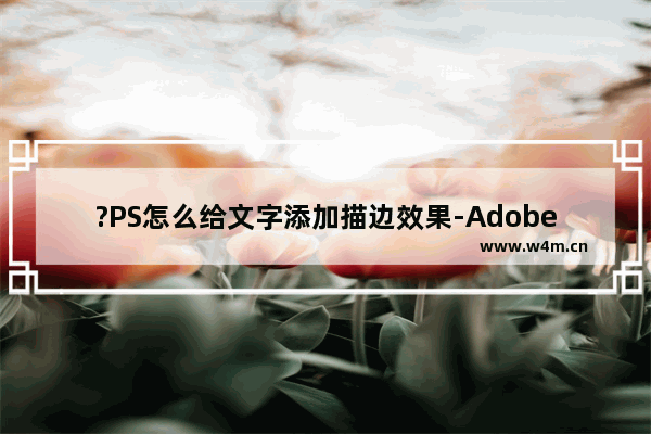 ?PS怎么给文字添加描边效果-Adobe Photoshop为文字添加描边效果的方法教程