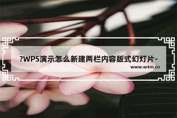 ?WPS演示怎么新建两栏内容版式幻灯片-WPS演示文稿电脑版新建两栏内容版式幻灯片的教程