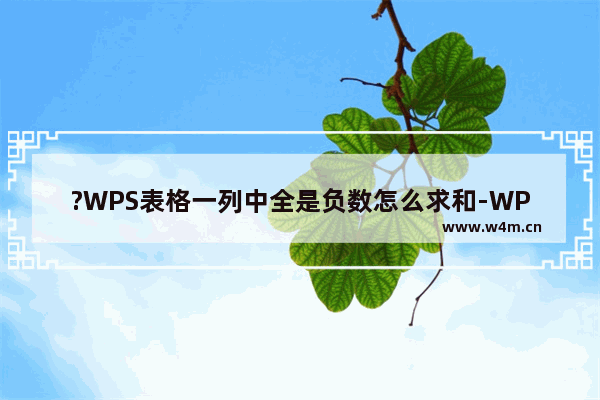 ?WPS表格一列中全是负数怎么求和-WPS Excel电脑版负数进行求和的方法教程