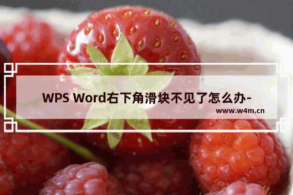 WPS Word右下角滑块不见了怎么办-WPS Word页面底部缩放滑块消失的解决办法