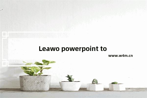 Leawo powerpoint to Video如何转换视频格式-Leawo powerpoint to Video转换视频格式的方法