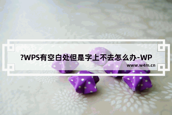 ?WPS有空白处但是字上不去怎么办-WPS文档电脑版解决有空白处但文字上不去的方法教程