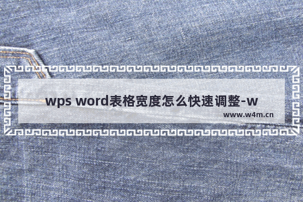 wps word表格宽度怎么快速调整-wps word表格宽度快速调整方法