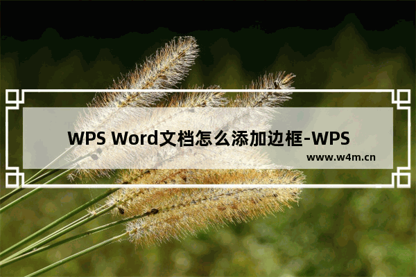 WPS Word文档怎么添加边框-WPS Word文档添加边框的方法