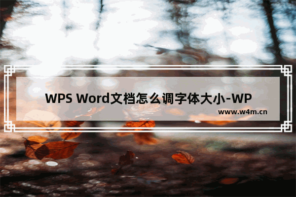 WPS Word文档怎么调字体大小-WPS Word文档调字体大小的方法