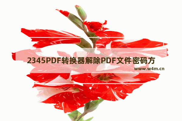 2345PDF转换器解除PDF文件密码方法-2345PDF转换器如何解除PDF文件密码