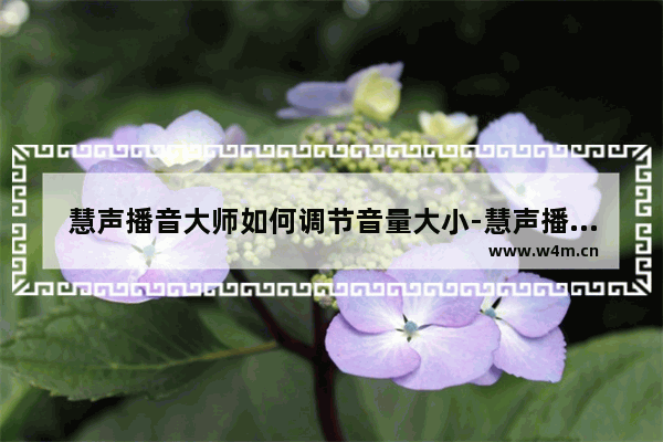 慧声播音大师如何调节音量大小-慧声播音大师调节音量大小方法