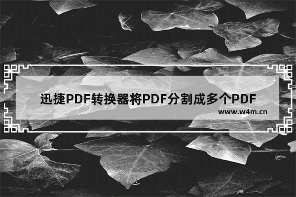 迅捷PDF转换器将PDF分割成多个PDF文件方法-迅捷PDF转换器如何将PDF分割为多个PDF文件