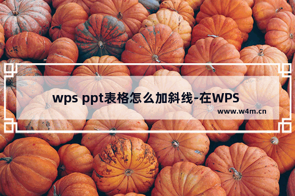 wps ppt表格怎么加斜线-在WPS PPT的表格中插入斜线的方法