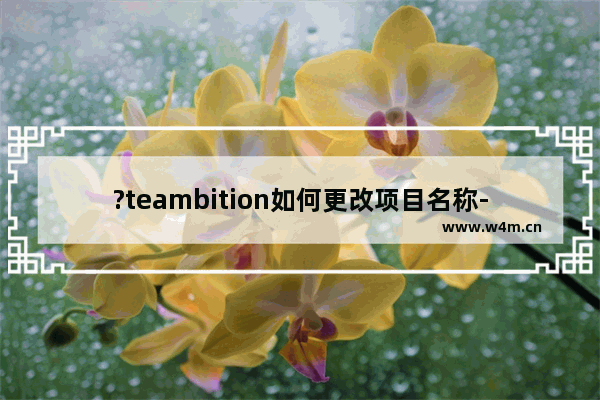 ?teambition如何更改项目名称-电脑版?teambition修改项目名称的方法