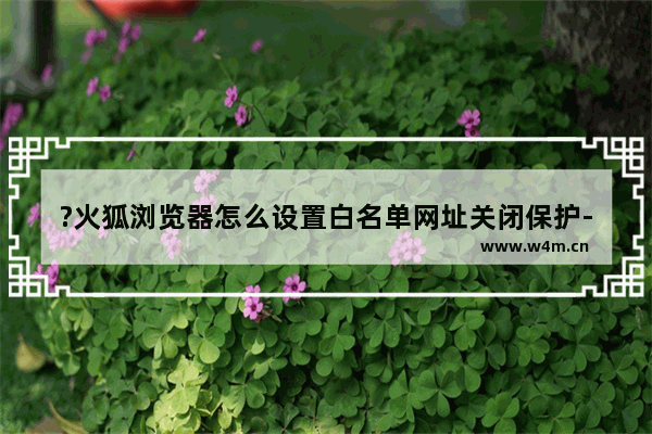 ?火狐浏览器怎么设置白名单网址关闭保护-?火狐浏览器设置白名单网址关闭保护的方法