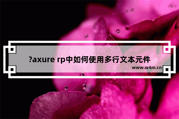 ?axure rp中如何使用多行文本元件工具-Axure RP中输入多行文本的方法教程