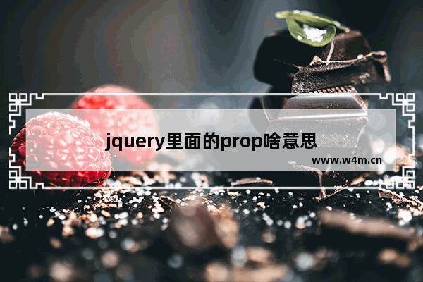 jquery里面的prop啥意思