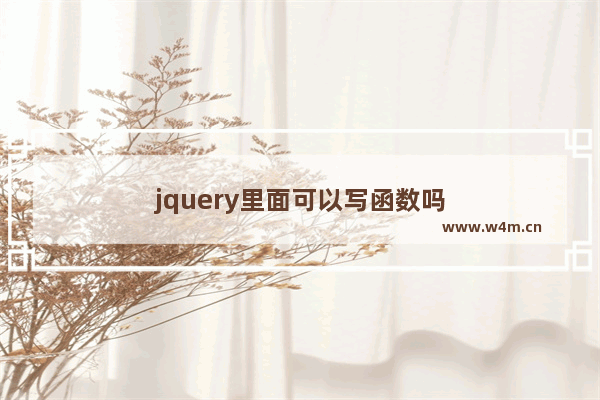 jquery里面可以写函数吗