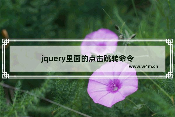 jquery里面的点击跳转命令