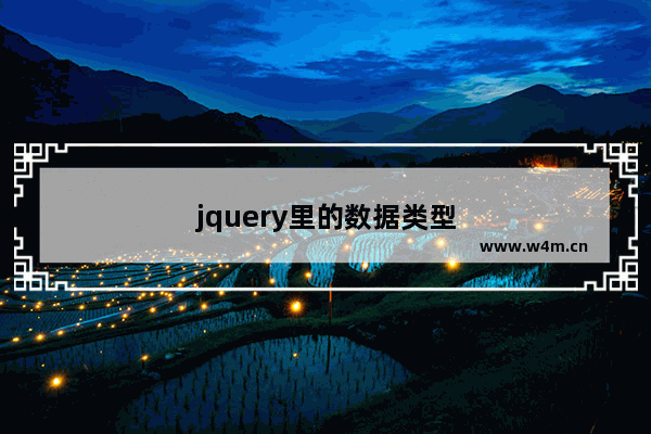 jquery里的数据类型